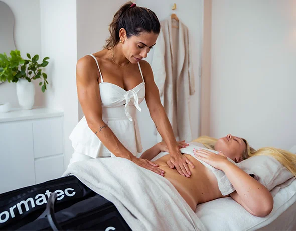 Woman receiving the best post-surgery massage in Northern Beaches